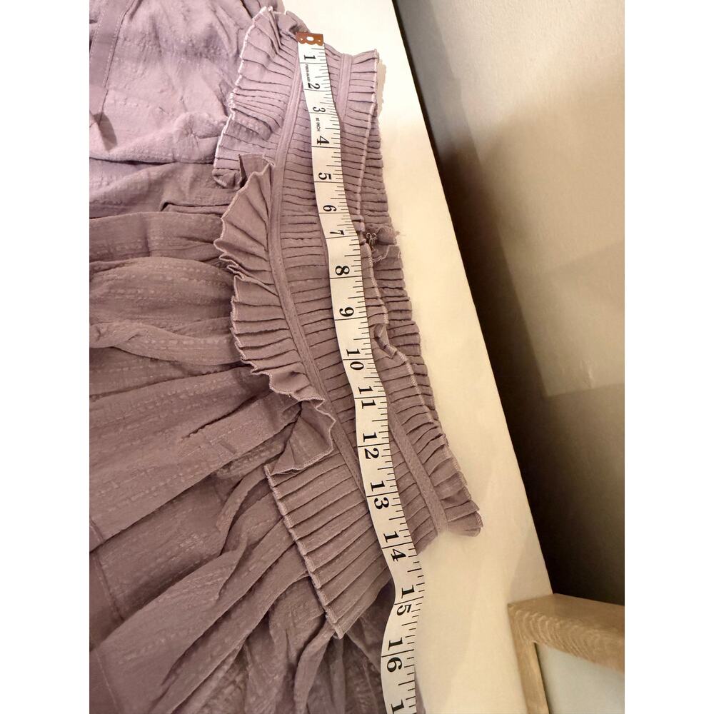 Free the Roses Pleated Waist Ruffle Mini Skirt – NWT-Size Medium Purple - Picture 2 of 6